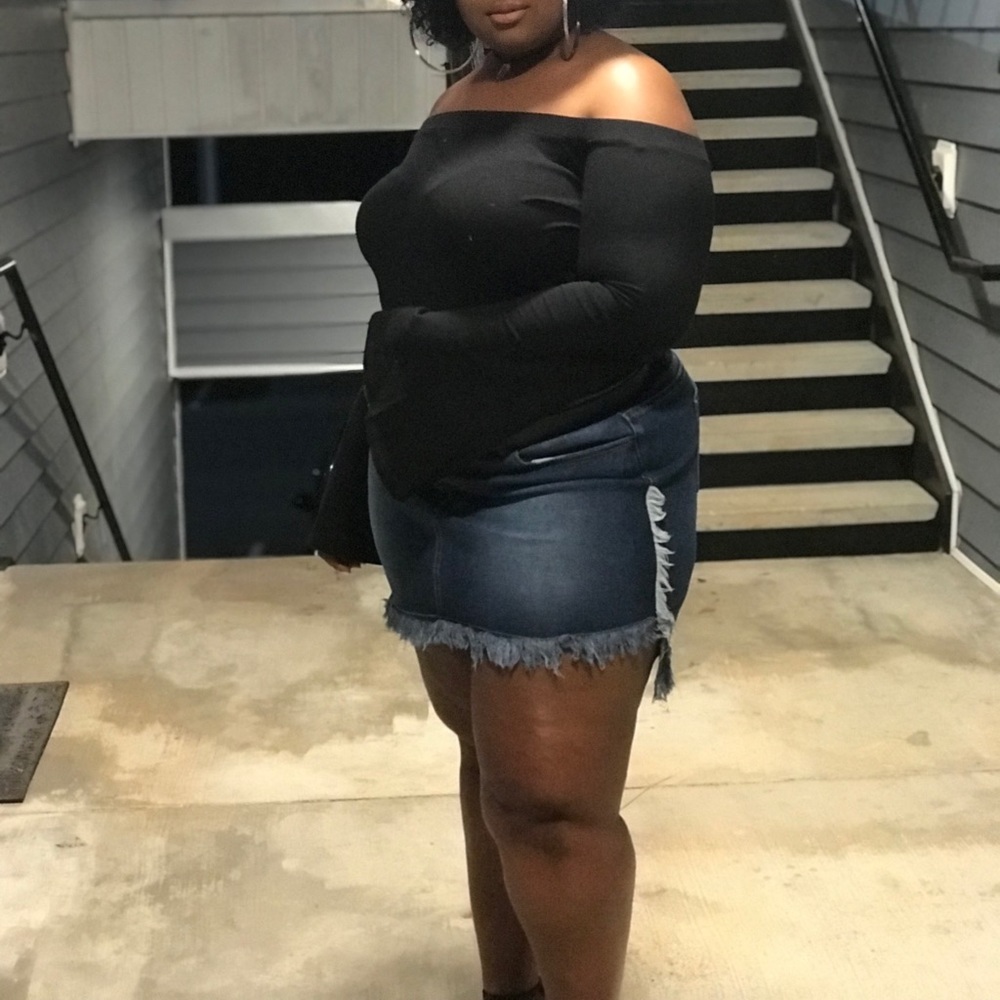 Fringe blue Jean skirt